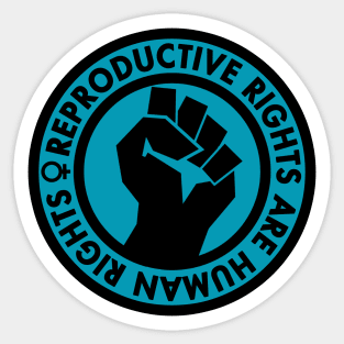 Reproductive Rights are Human Rights (teal) Sticker